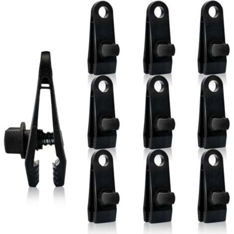 Lot de 10 pinces à bâche robustes en plastique, réutilisables, pour tente en linoléum, pour jardin et ferme (1/4)