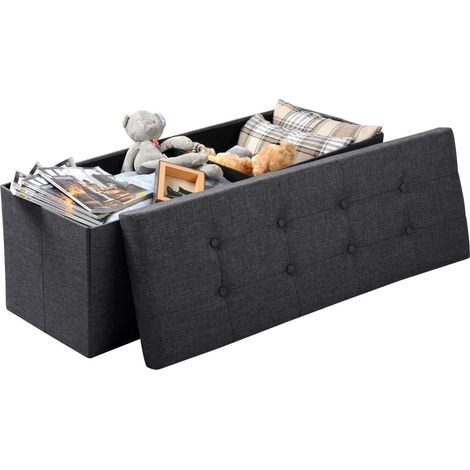 WOLTU Sitzhocker Fußhocker mit Stauraum SH11 dunkelgrau (1/5)