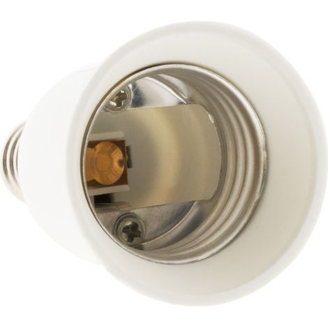 Zenitech – Adaptateur de culot d'ampoule E14 vers E27 – Tension 250V, intensité 6A, puissance 100W – Design compact blanc (1/3)