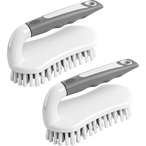 2 Pack Scrubbing Brush: Heavy-Duty Scrub Brushes, Household Cleaning Tools, Stiff Bristles Cleaning Brush for Bathroom, Carpet, Kitchen, Tubs, Walls, Floors, and Tiles