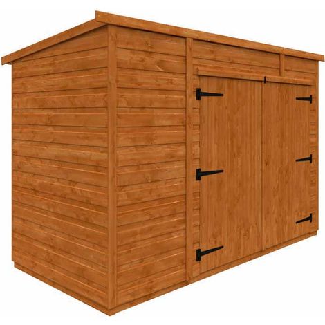 8x4 Flex Pent Bike Store 12mm Flex - L243.8 x W115 x H179.1 cm - Solid Wood/Softwood/Pine - Burnt Orange
