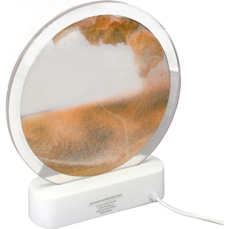 Lampe de Table Sablier Mouvant, Tableau de Sable Décoratif USB, Protection des Yeux, Art Lumineux pour Chambre et Salon, Jaune (1/5)