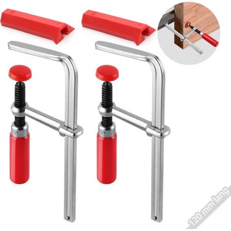 2 pinces de serrage pour rails de guidage 200 x 60 mm pour rails et systèmes de rails de guidage MFT, force de serrage de 220 kg pour soudage, pince de table tout acier (1/5)