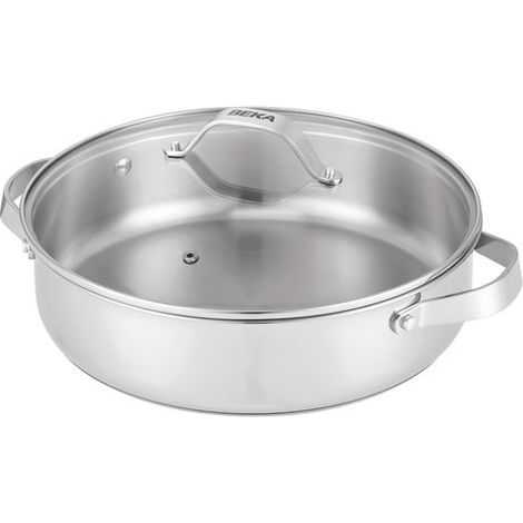 Padella in acciaio inox da 28 cm + coperchio - 101037 - Beka