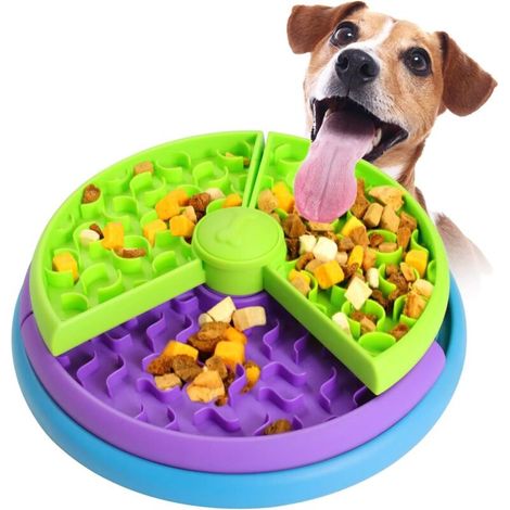 3-stufiger Fressnapf mit Anti-Fress-Funktion – Puzzle-Napf mit rutschfestem Boden – Geeignet für kleine, mittlere und große Hunde – Reduziert Angstzustände und verbessert die Verdauung (1/4)