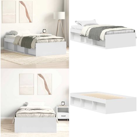 Bettgestelll Weiß 100x200 cm - Holzbettfassungen - Bettrahmen Weiß - Doppelbett Gestell - Massivholzbette - Bettkasten Mit Schubladen - Home & Living (1/5)