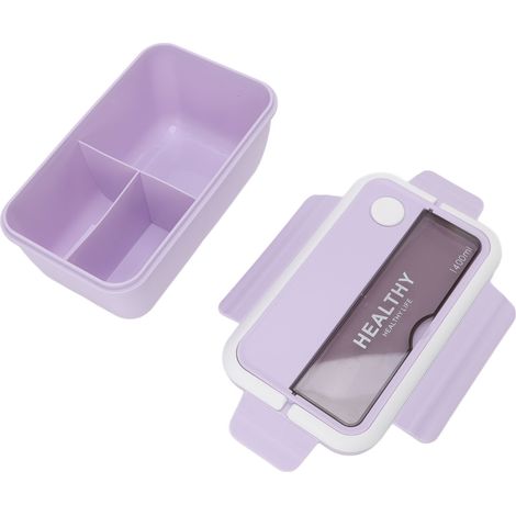Boîte à bento portable de 1400 ml avec séparateur, grande capacité, compatible micro-ondes, de style japonais, idéale pour les étudiants et le bureau (violet).