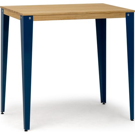 Mesa alta Lunds rectangular 60x140x110 cm Azul en madera de pino maciza acabado natural. (1/5)