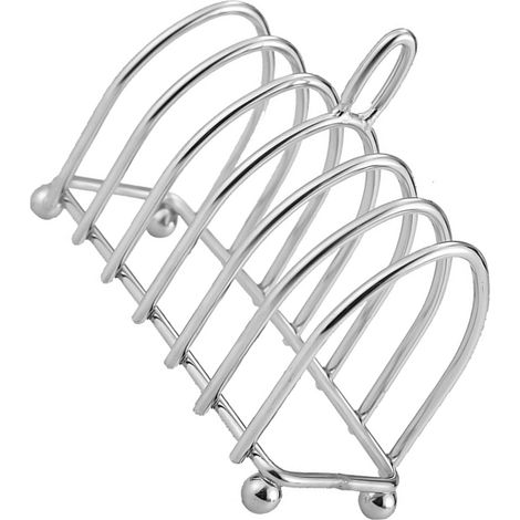 Toastrost aus Edelstahl mit 6 Schlitzen für geschnittenes Brot und Griff, ideal für Küche und Bäckerei. (1/5)