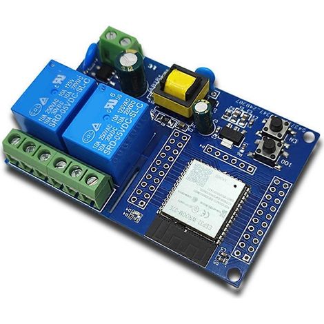 Module relais ESP32 double canal WiFi Bluetooth, module relais ESP32-WROOM, carte de développement secondaire (1/5)