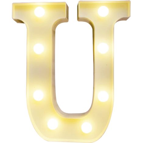 Lettere dell'alfabeto illuminate a LED, luce bianca calda, funzionano con batterie AA, impermeabilità IP54.