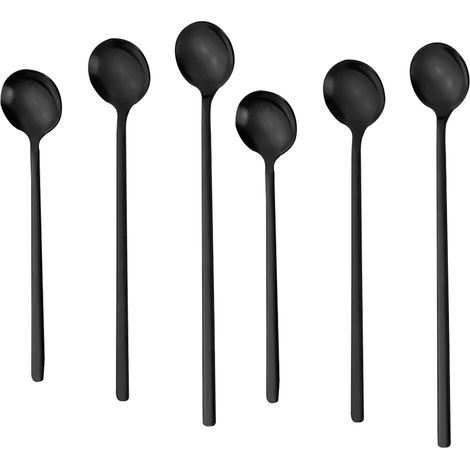 Cuillère À Thé Glacé - Cuillère À Cocktail - Acier Inoxydable 18/10 - Long Manche 20 cm - Pour Maison Bureau Restaurant - Lot De 6 (1/5)