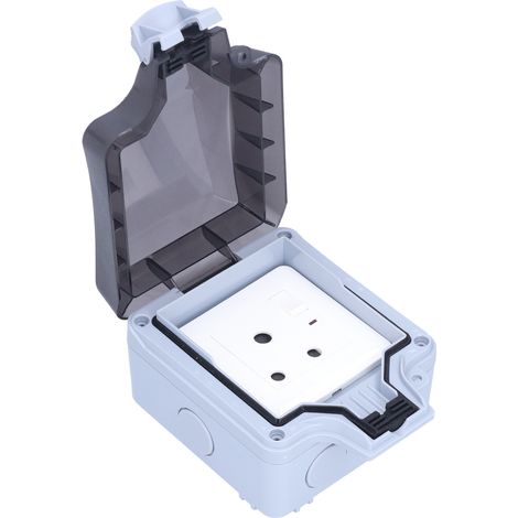 Prise électrique extérieure étanche IP66, boîtier mural 250V 15A, réceptacle de courant imperméable pour jardin et terrasse, alimentation robuste (1/5)