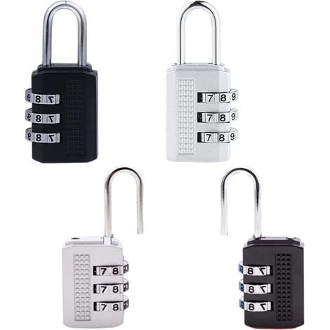 4 Pièces Cadenas à Combinaison Cadenas Code à 3 Chiffres Antirouille Serrure Combinée pour Abri de Jardin Clôture Cour Loquet (1/4)
