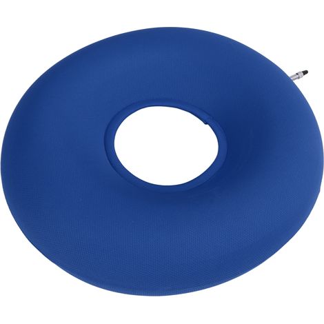 Coussin gonflable en forme de donut pour prévenir les escarres - Coussin circulaire épais pour patients et personnes âgées, couleur bleue. (1/5)