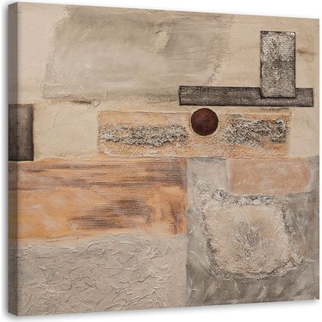 Cadre déco Abstrait Beige Marron 60x60 (1/5)