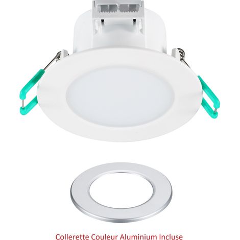 Sylvania – Spot encastrable LED IP65 6,5W 600 lumens blanc neutre 4000K – Fixe pour salle de bain – Boîtier de repiquage inclus – Diamètre d'encastrement 65-74mm