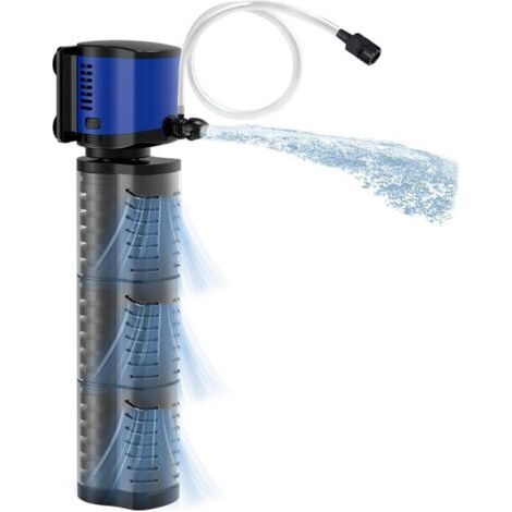 Pompe submersible 4 en 1, débit de 2500 litres/heure, convient aux réservoirs de 350 à 1100 litres - pompe silencieuse pour bassin et aquarium avec filtre éponge, hauteur de refoulement de 2,4 mètres (1/5)