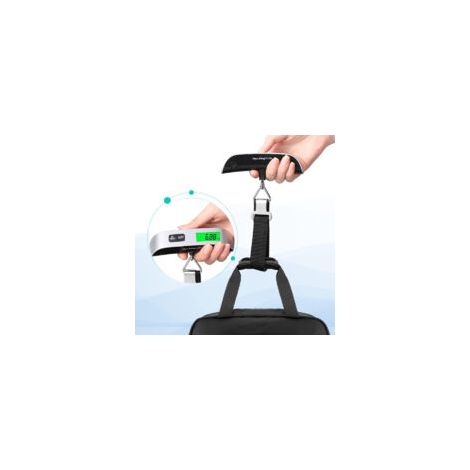 Pèse-bagages électronique 50 kg – Balance portable avec fonction tare et mesure de température – Écran LCD rétroéclairé – Léger et précis - 110lb