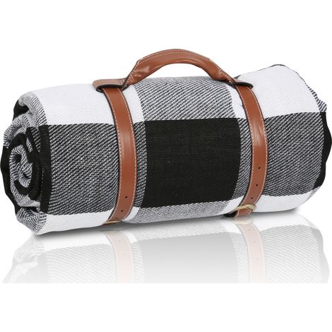 TolleTour Coperta da picnic impermeabile 200x200 cm ripiegabile a quadri blu-bianche tappetino da spiaggia esterno