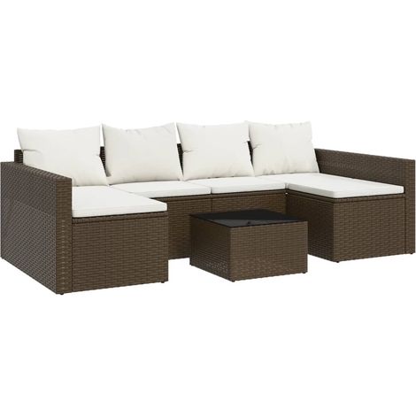 Maison Exclusive - 2-tlg. Garten-Lounge-Set mit Kissen Braun Poly