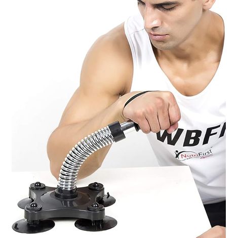 AHwjr Bras De Fer Entraîneur Exerciseur, Robuste Forearm Antidérapante Équipement Grips Poignet Blaster Muscle Strength Fitness pour l'homme Gym Équipement, Bras Table Grip,Argent (1/5)