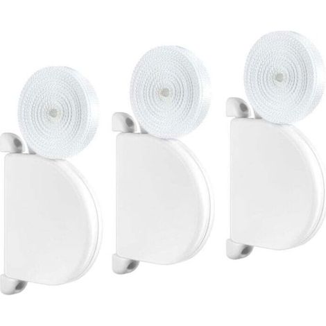Pcs Enrouleur de sangle pour volet roulant, espacement des trous de vis 145 mm, Système Mini, avec sangle incluse 14 mm x 5 m, Blanc