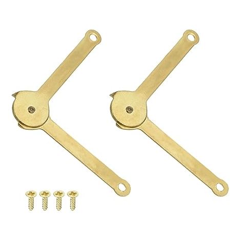 Charnière de Soutien de Couvercle 68 x 8mm, 2 Pcs Charnière de Support de Couvercle en Métal, Rotative à 180 Degrés pour Armoire, Boîte à Bijoux, Décoration de Valise, Doré (1/5)