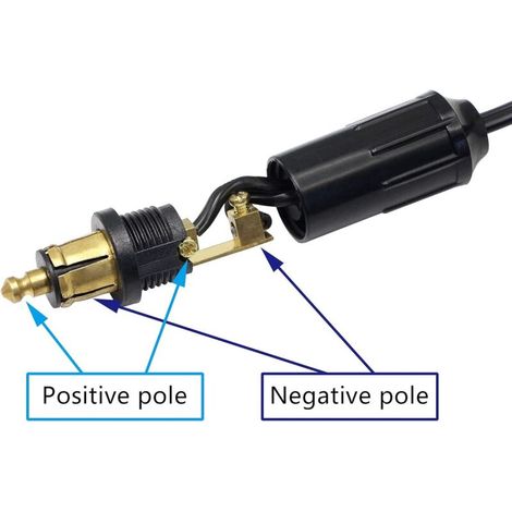 DIN Hella Powerlet Plug pour Allume-Cigare 18AWG Prise mâle européenne Din Prise Allume-Cigare Adaptateur Prise (45 cm)