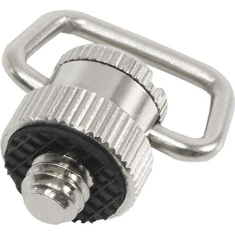 Support de fixation pour appareil photo avec anneau en D en acier inoxydable et vis à charnière, filetage 1/4". (1/5)