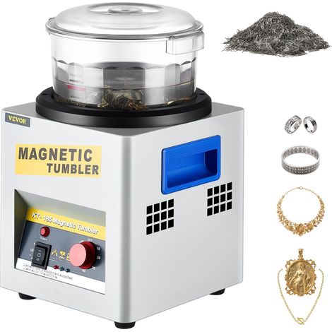 Polisseur de Bijoux Magnétique 800 g Machine de Polissage à Bijoux Rotatif Polisseuse à Tambour Rotative Professionnelle avec Rotation Bidirectionnelle 2000 tr/min pour Bijoutier Bijouterie (1/5)