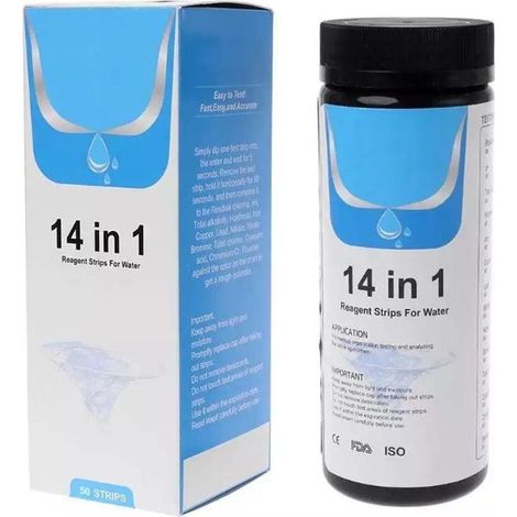50 bandelettes de test pour piscine, testeur d'eau potable 14 en 1, analyse de la qualité de l'eau, testeur d'eau pour piscine et spa (1/5)