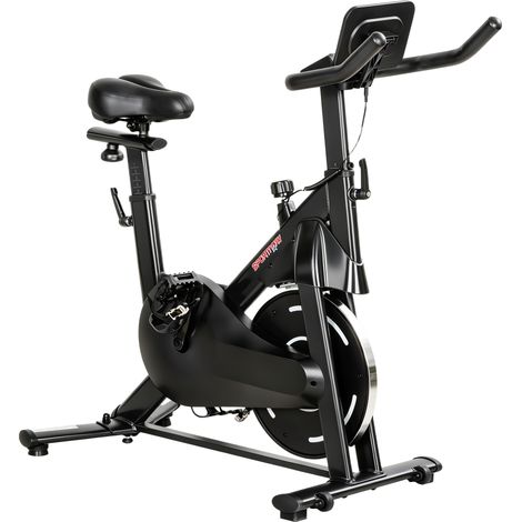 Cyclette Magnetica Regolabile 103x49x98-112 cm con Display LCD e Supporto per Tablet in Acciaio e ABS Nero (1/5)