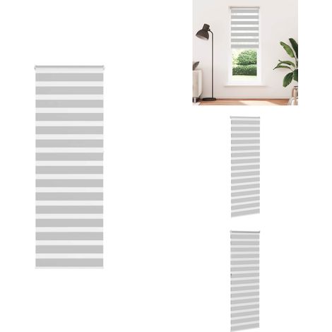 Zebrarollo Hellgrau 75x230 cm Stoffbreite 70,9 cm Polyester - Zebra-Jalousie - Zebra-Jalousien - Zebra-Rollo - Doppelrollo (1/5)