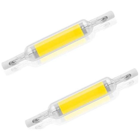 Lot de 2 ampoules LED R7S 10 W 78 mm à intensité variable blanc froid 6000-6500 K 100 W halogène J78 de remplacement, tube de base R7S à double extrémité, angle de faisceau 360, économie d'énergie (1/5)