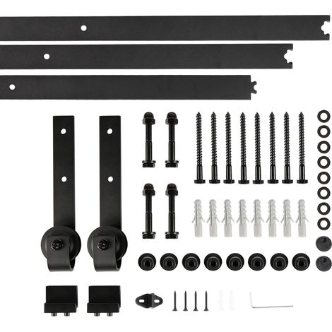 Skecten 9.9FT/3 M Herraje para Puerta Corredera, Puertas Corredera Carril, Puerta Simple, Negro (Mejorar) (1/5)