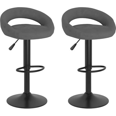 Maison Exclusive - Tabourets de bar lot de 2 gris foncé velours (1/5)