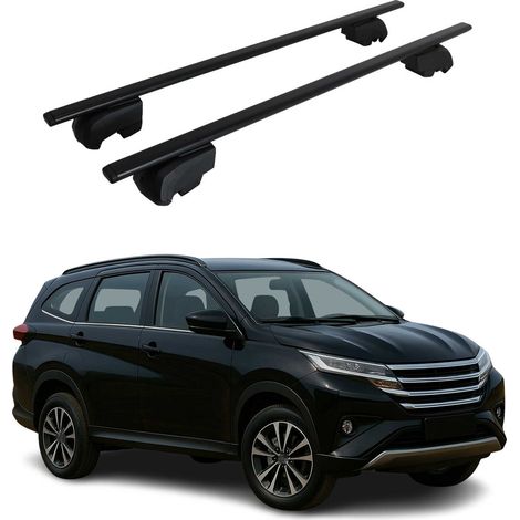 OMAC Dachtrager Quertrager für Daihatsu Terios III F800 2017-2026 – City Crash getestet – ISO PAS 11154:2006 – Abschliessbar – Max 75 kg – 2 Stangen Stahl Schwarz (1/5)