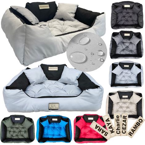 Hundebett KINGDOG 145x115 cm personalisierbar wasserdicht hellgrau