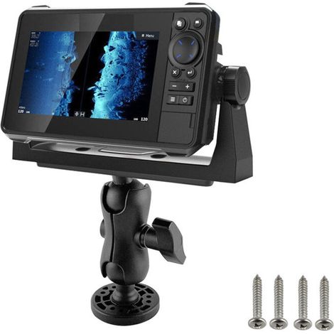 Support de montage rotatif à 60 degrés pour sondeur de pêche, support GPS, plaque pré-installée, support pour sondeur de pêche de yacht, accessoires pour sondeur de pêche, nylon noir. (1/3)
