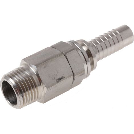 Raccord de tuyau souple RS PRO, BSP 1/2" mâle Acier inoxydable, 20 bars ( Prix pour 1 )