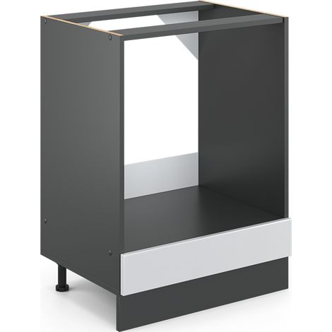 Herdumbauschrank R-Line, Weiß Landhaus, 60 cm ohne Arbeitsplatte, Vicco