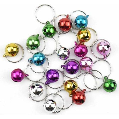 24 glockenförmige Anhänger für Hunde- oder Katzenhalsbänder, 14 mm Metallglöckchen, bezaubernde Haustierglöckchen - KZQ