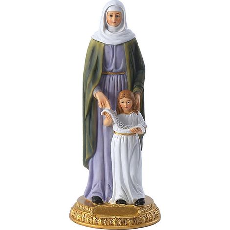 Jungfrau Maria mit der heiligen Anna, gesegnete katholische Skulptur aus Kunstharz, christliche Statue