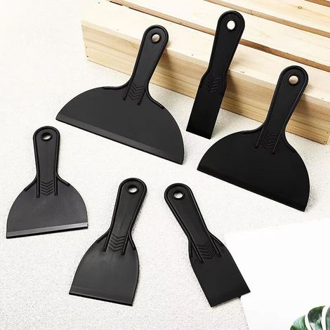 Spatole raschianti in plastica multiuso per stucco, spatola raschiante per stucco, paletta raschiante, set di 6 attrezzi per pittura