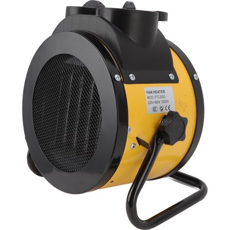 Chauffage soufflant domestique, portable, industriel, stable, électrique, pour terrasse, prise UE, 220 V, 2000 W, jaune (1/5)