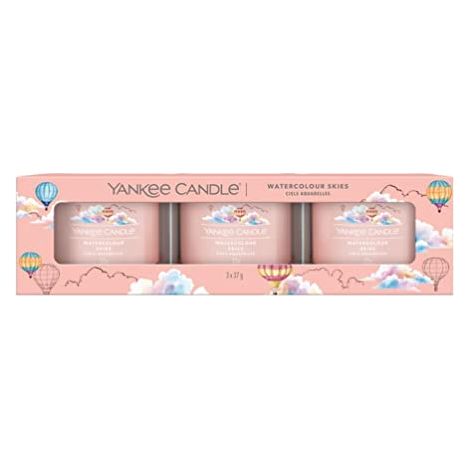 Set di mini candele Yankee Candle con cielo acquerellato, 3x37g