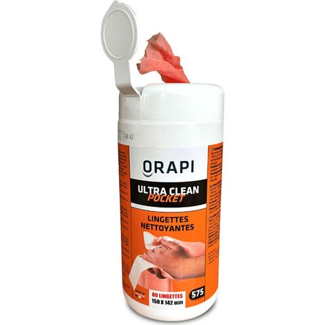 Pot de 80 lingettes nettoyantes pour les mains ultra clean pocket (1/2)