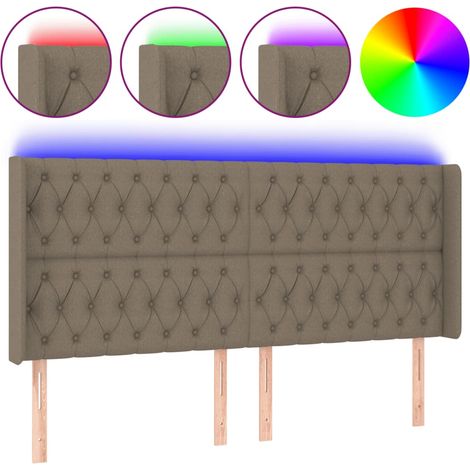 Maison Exclusive - Testiera a LED Tortora 203x16x118/128 cm in Tessuto (1/5)