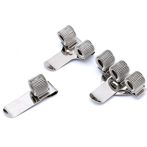 Stifthalter - Métall Inoxydable Réglable - Pour Stylos Crayons - 3 Pièces (1 Trou 2 Trous 3 Trous) - Clip Poche Bureau Maison (1/5)